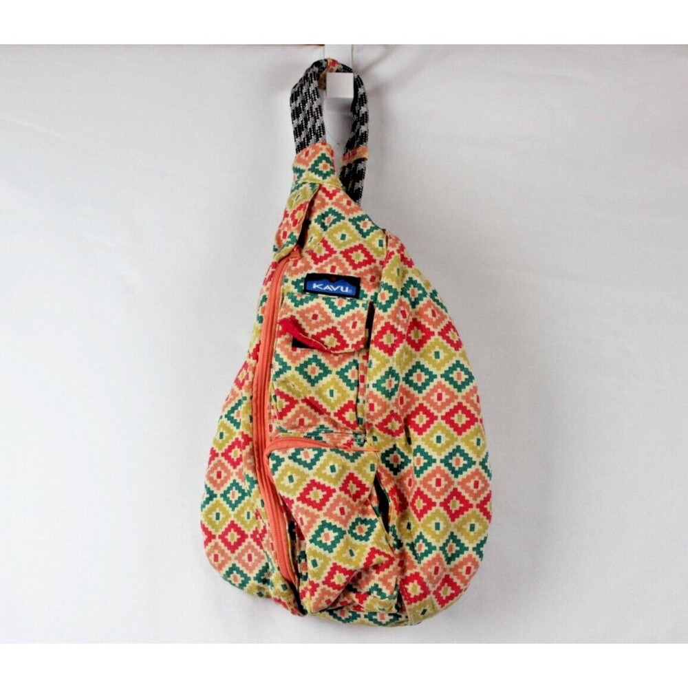 Kavu Tribal Geometric Aztec Rope Sling Bag Crossbody Purse Backpack
